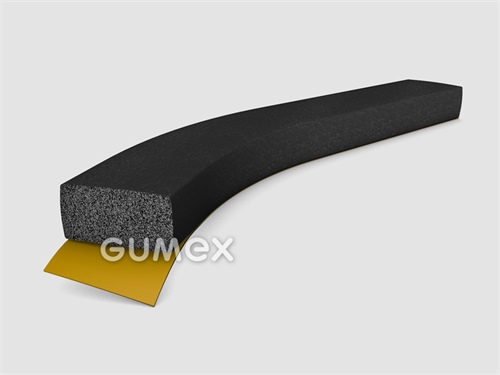 Samolepicí mikroporézní profil obdélníkový, 2,5x8mm, 6-proud, hustota 500kg/m3, EPDM, -30°C/+80°C, černý